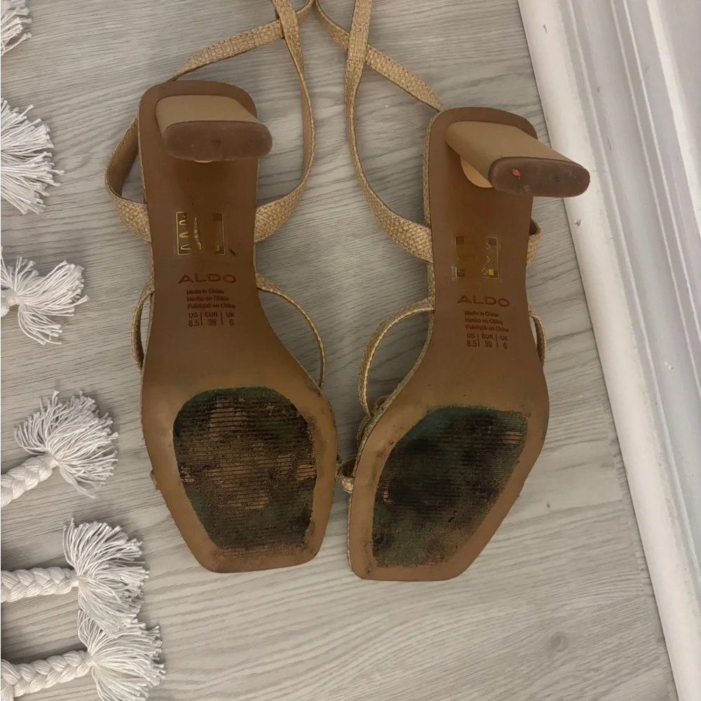 Aldo Sienna Mae Beige Heels with Rose Detail - Picture 6 of 6